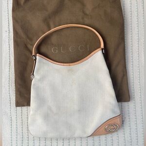 Gucci Cream/Tan Britt Medium Hobo Bag